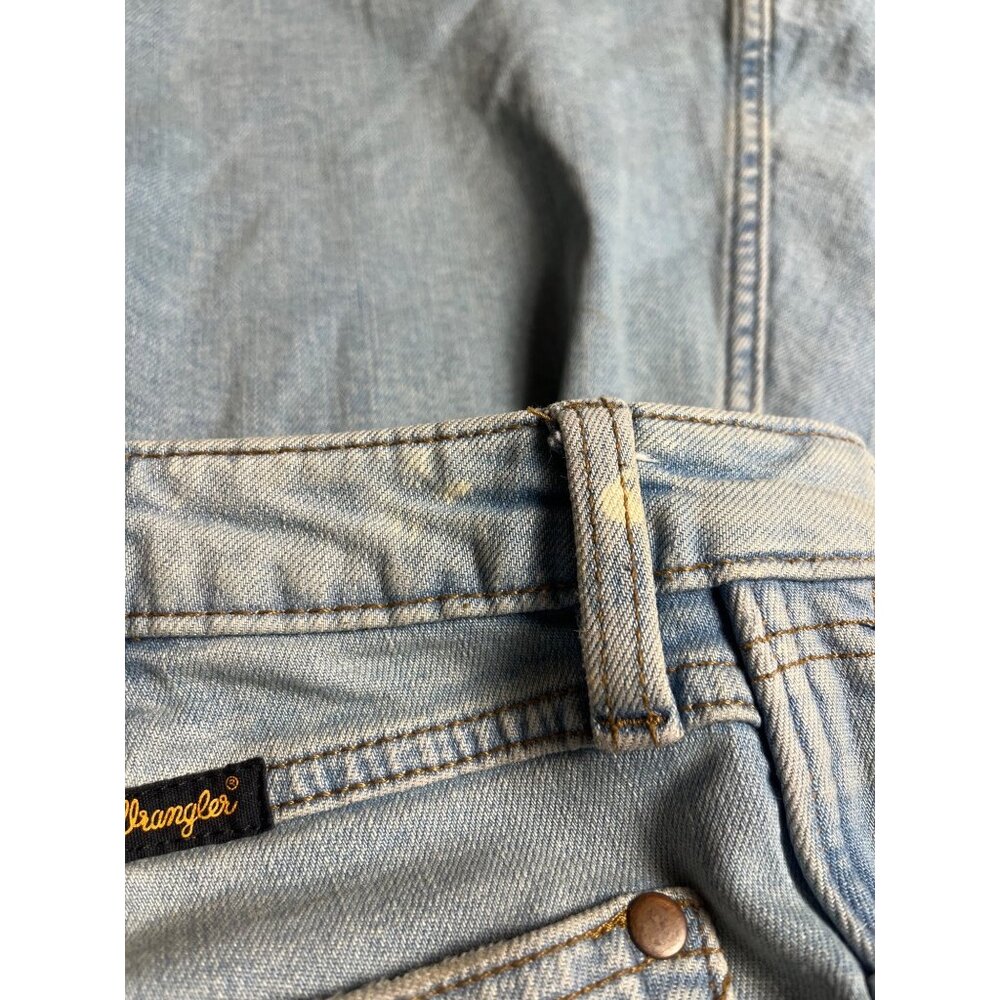 Wrangler High-Rise Flare Denim Jeans Trumpet Leg Distressed Light Wash 27x30 - Picture 16 of 16